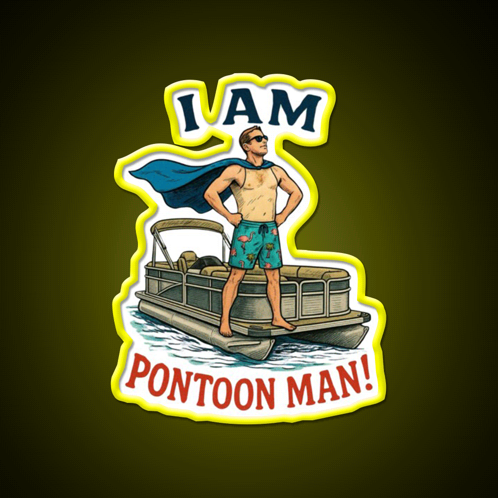 I Am Pontoon Man Beer Bar Decor Led Neon Sign Rgb Color - Custom LED neon sign front view