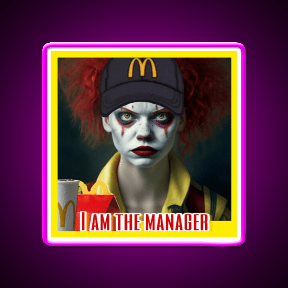 I Am The Manager Fast Food Led Neon Sign For Burger Place Rgb Color - Shineneon