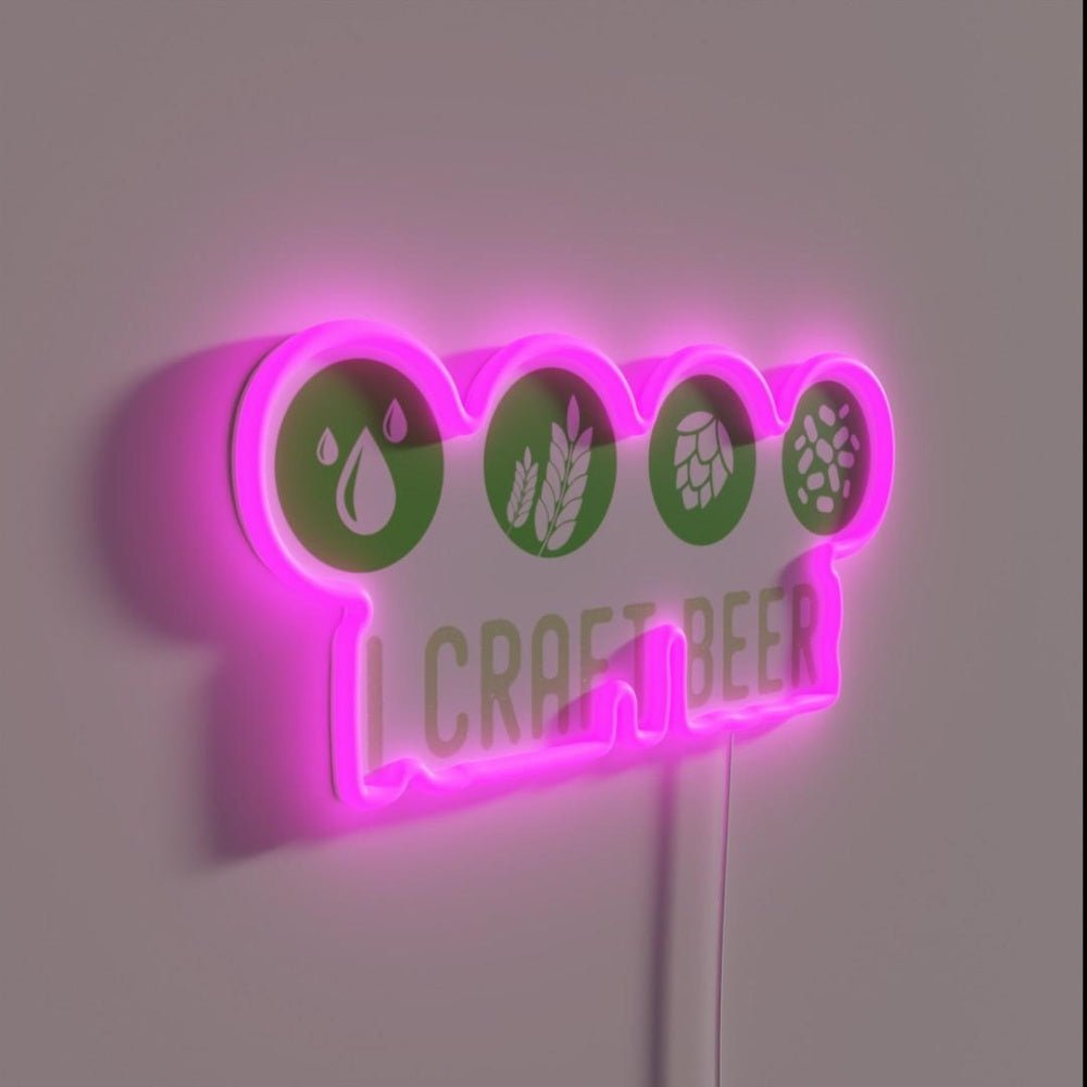 I Brew Beer I Craft Beer Water Malt Hops Yeast Ipa Rgb Led Neon Sign - Shineneon