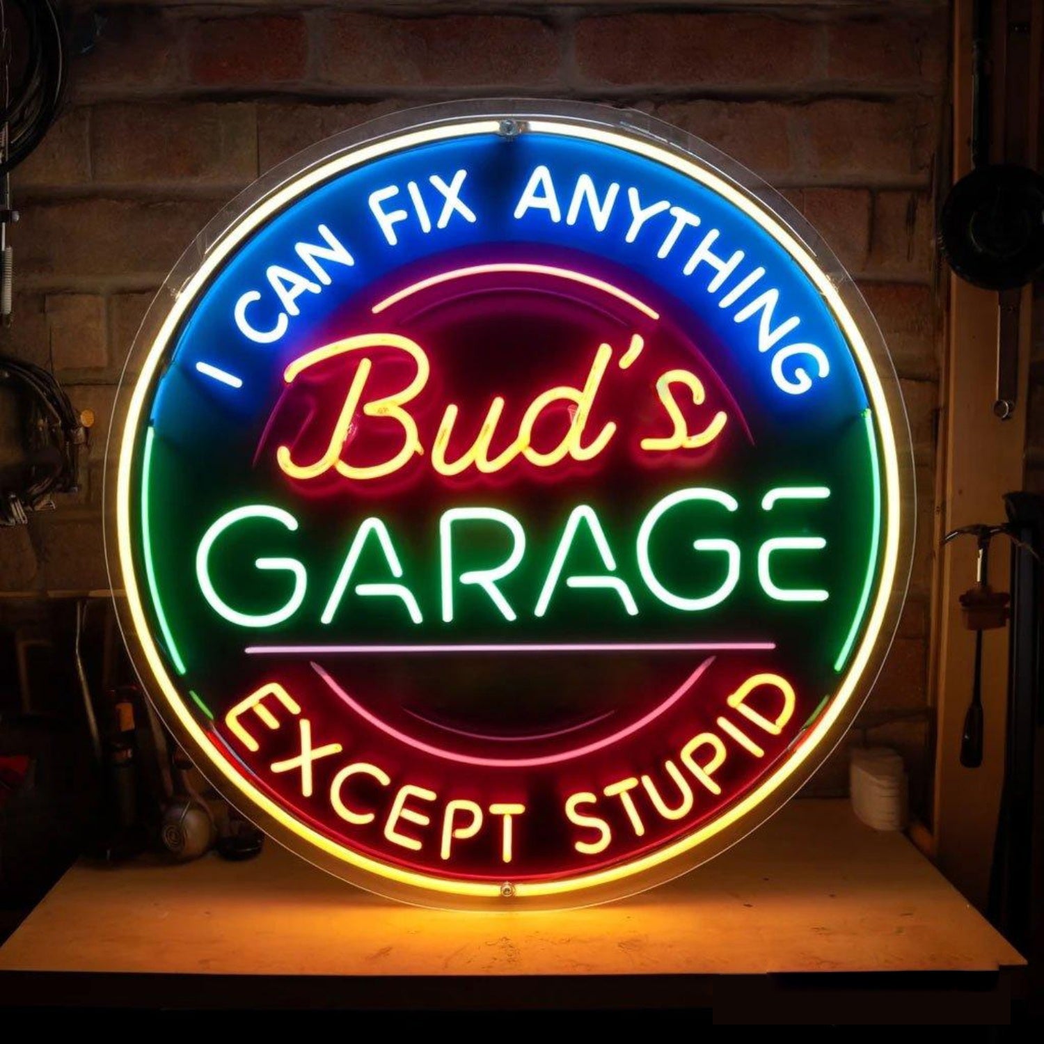 I Can Fix Anything Except Stupid Multicolor Led Neon Sign For Dads Garage | Shineneon