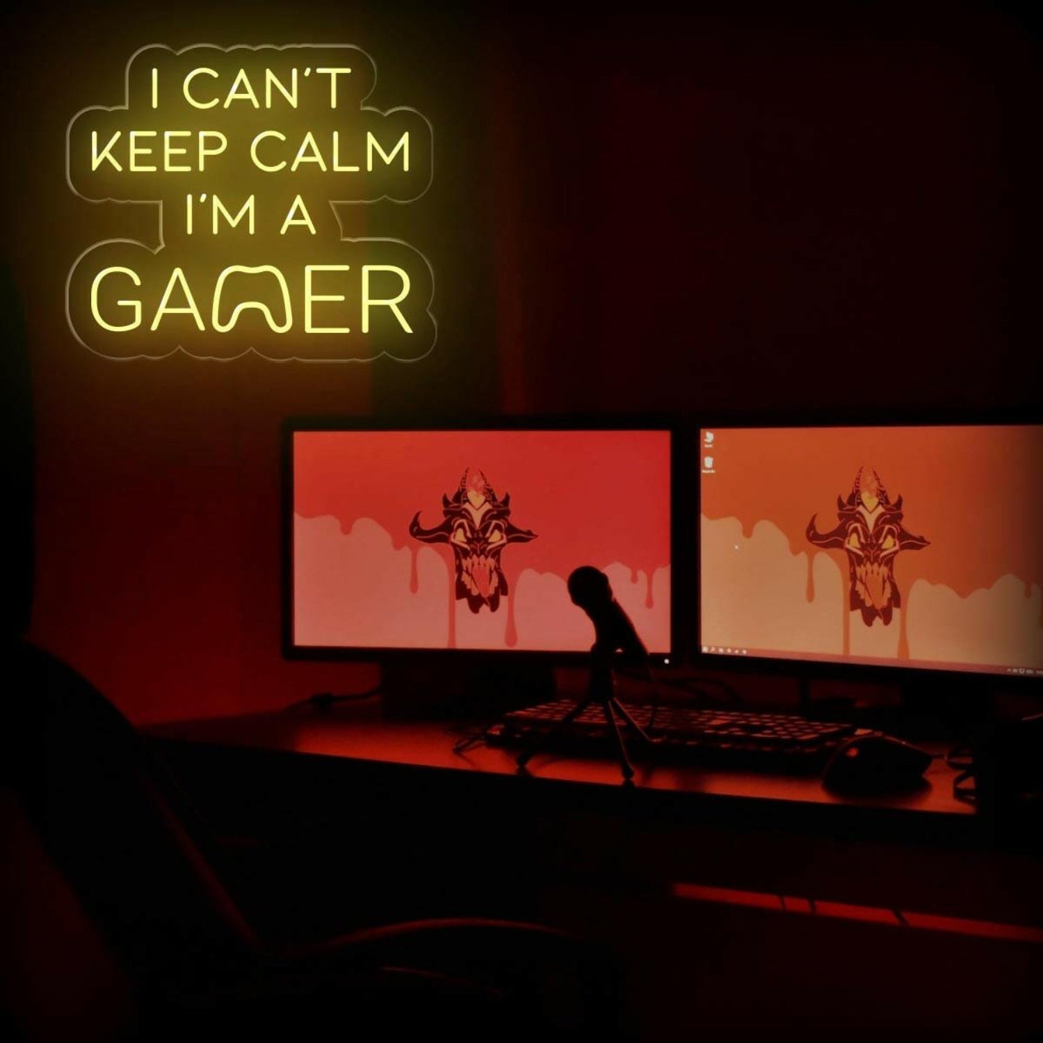 I Cant Keep Calm Im A Gamer Led Neon Sign With Controller For Game Room Decor | Shineneon