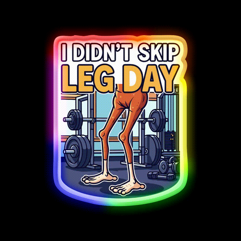 I Didn T Skip Leg Day Gym Fitness Led Neon Sign Rgb Color - LED neon sign close-up detail