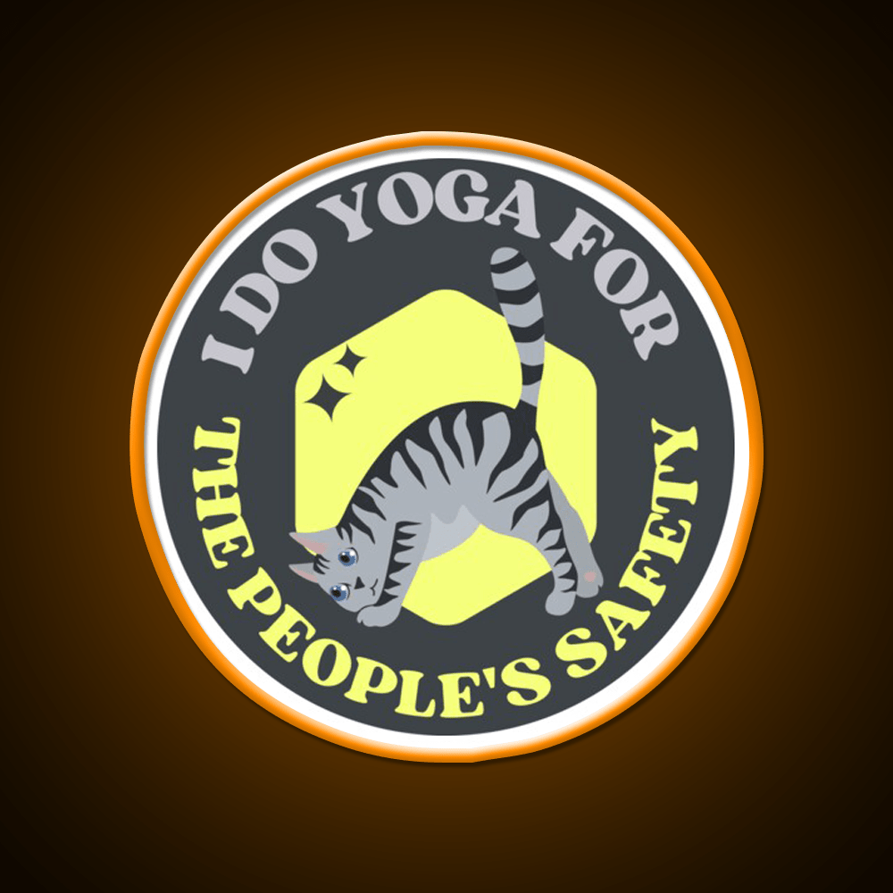 I Do Yoga For The Peoples Safety Yoga Cat Yoga Led Neon Sign Rgb Color - Shineneon