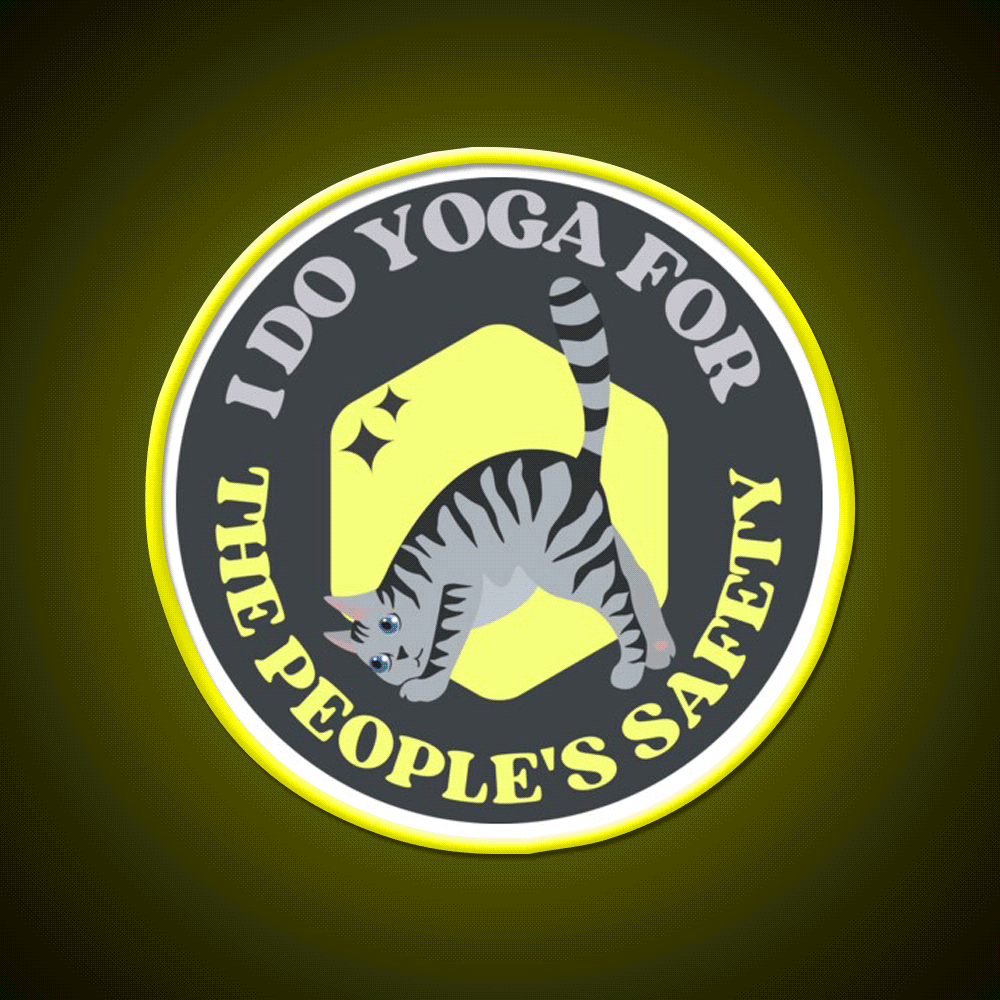 I Do Yoga For The Peoples Safety Yoga Cat Yoga Led Neon Sign Rgb Color