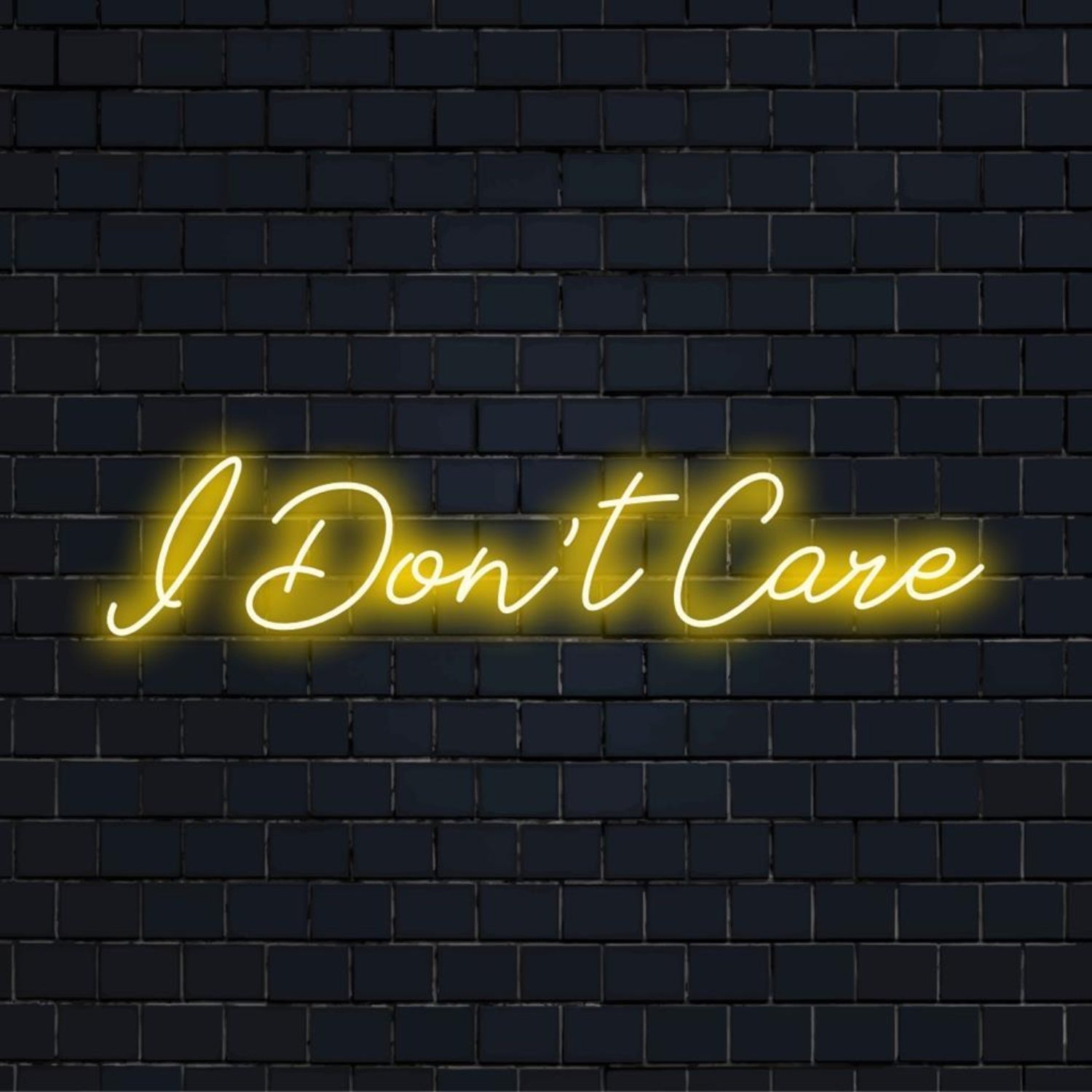I Dont Care Yellow Led Neon Sign For Home And Bar Decor | Shineneon