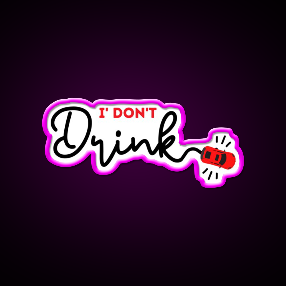 I Dont Drink Man Cave Bar Led Neon Sign Rgb Color - Neon sign mounted on wall in room