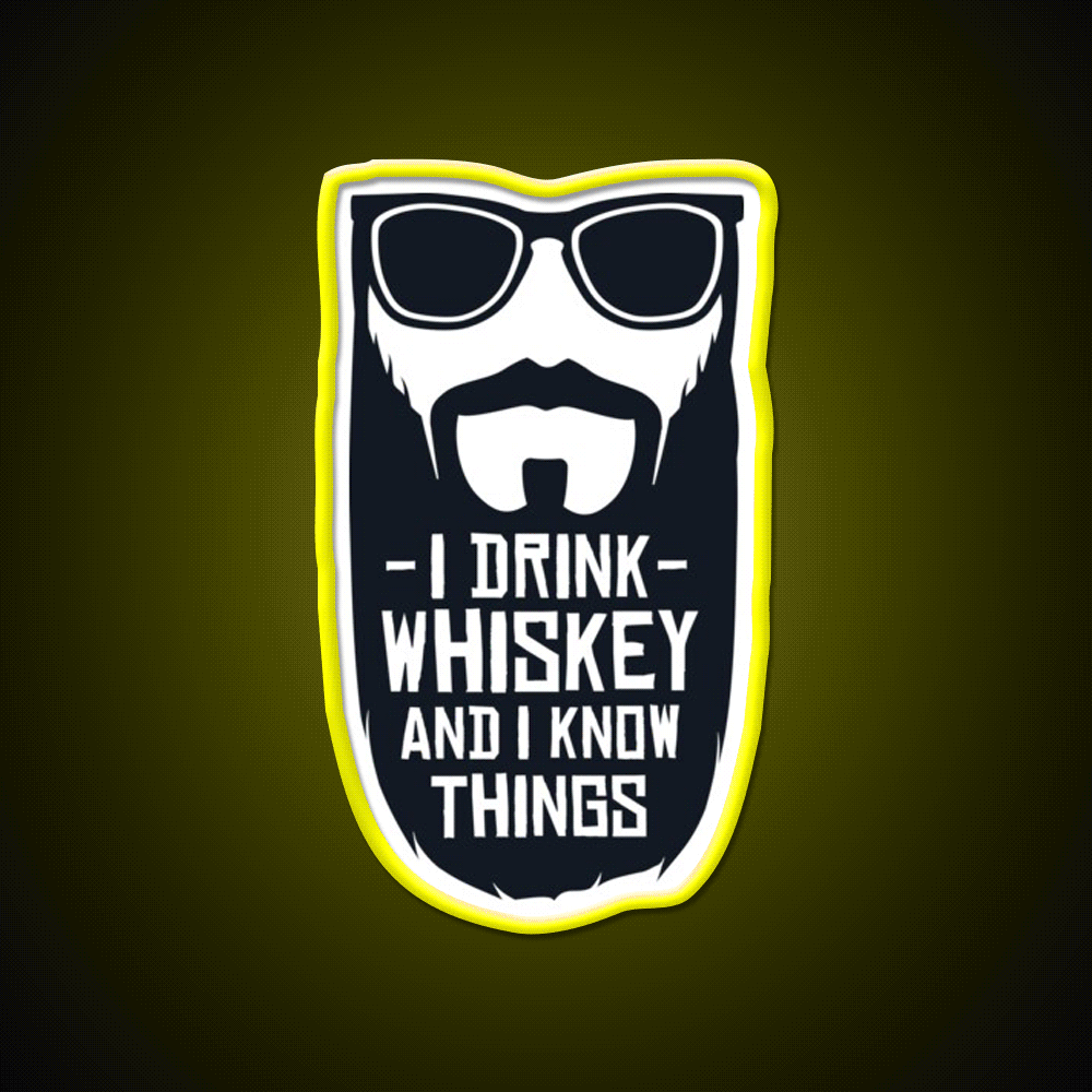 I Drink Whiskey And I Know Things Whiskey Drink Bar Led Neon Sign Rgb Color