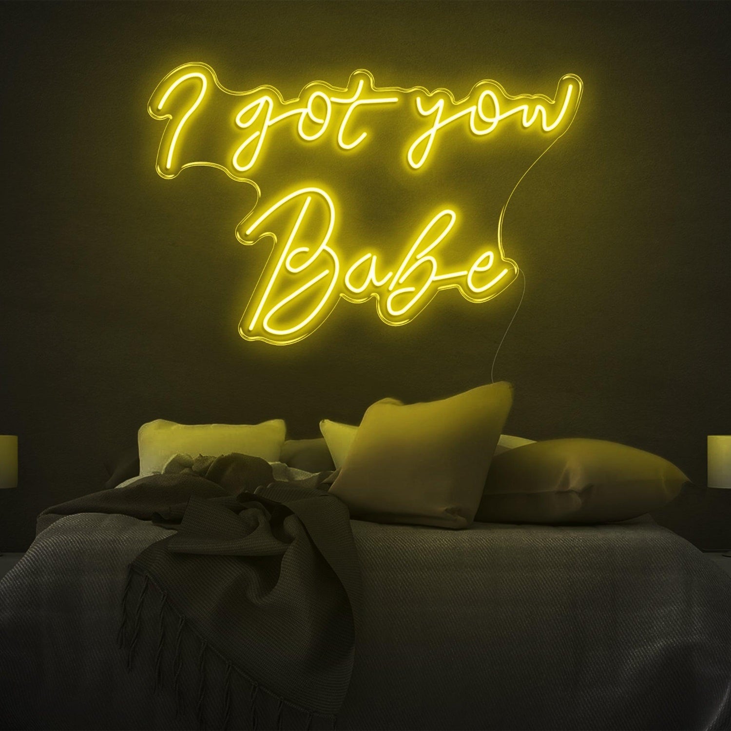 I Got You Babe White Led Neon Sign For Couples Bedroom Decor | Shineneon