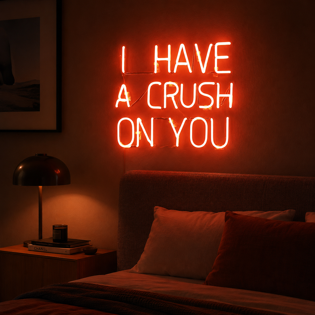 I Have A Crush LED Neon Sign - 03 Real Lifestyle Scene