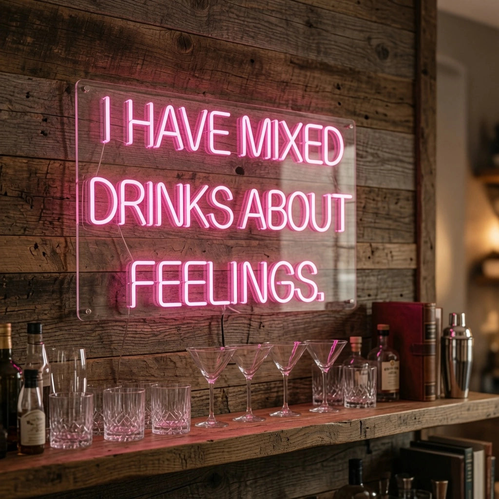 I Have Mixed Drinks About Feelings LED Neon Sign - 03 Real Lifestyle Scene