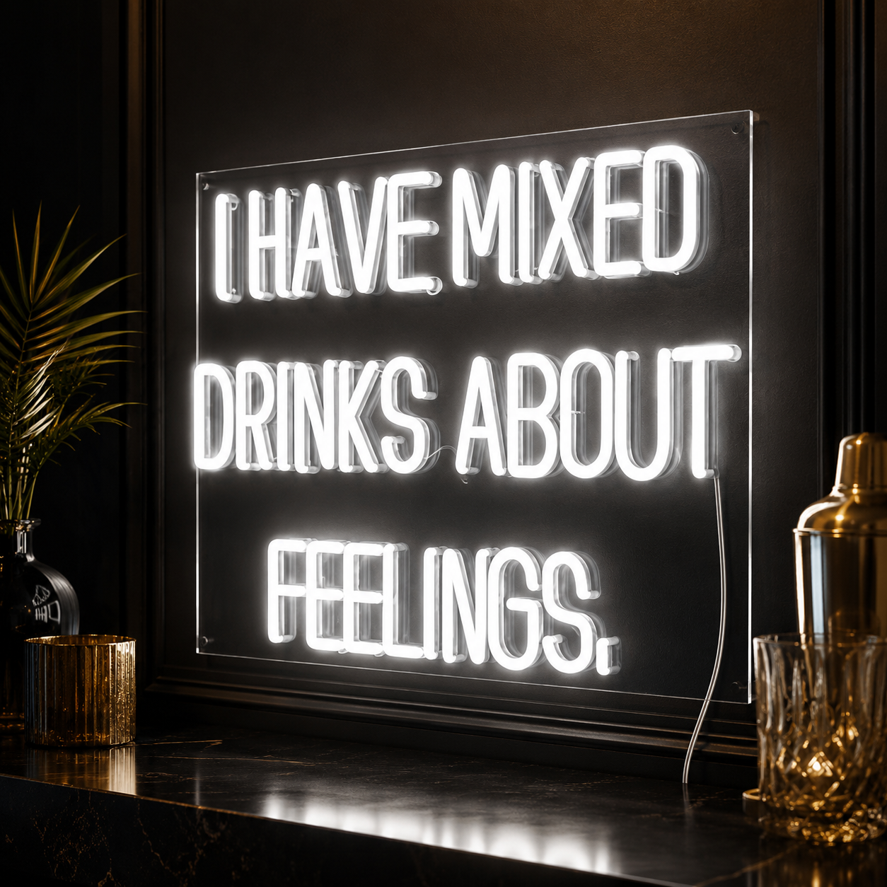 I Have Mixed Drinks About Feelings Wall Decor LED Neon Sign - 02 High-Converting Product Image