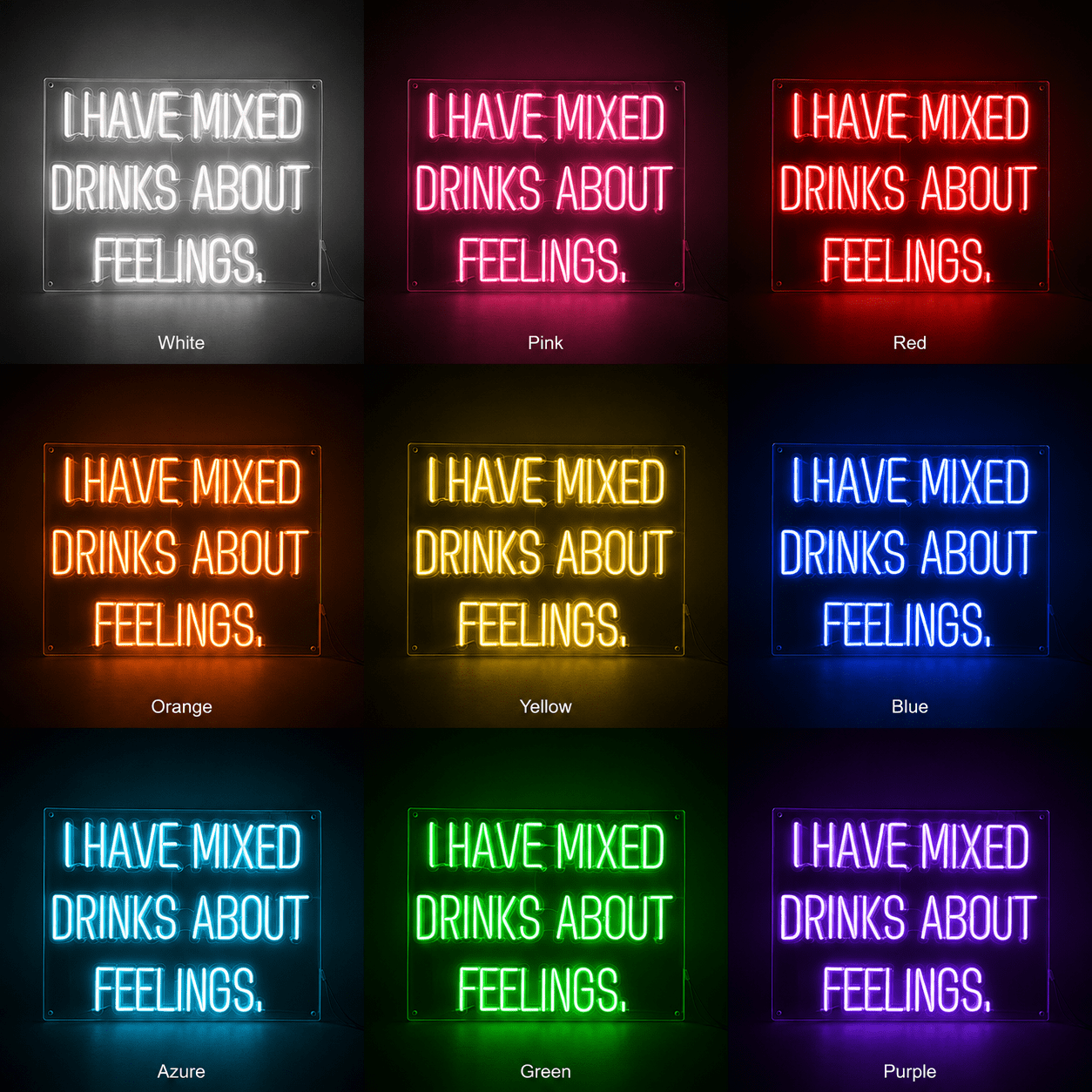 I Have Mixed Drinks About Feelings Wall Decor LED Neon Sign - Shineneon