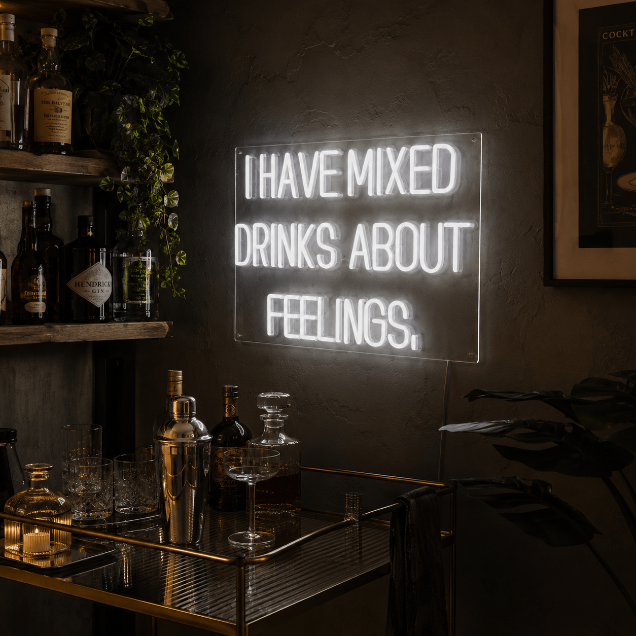 I Have Mixed Drinks About Feelings Wall Decor LED Neon Sign - Shineneon