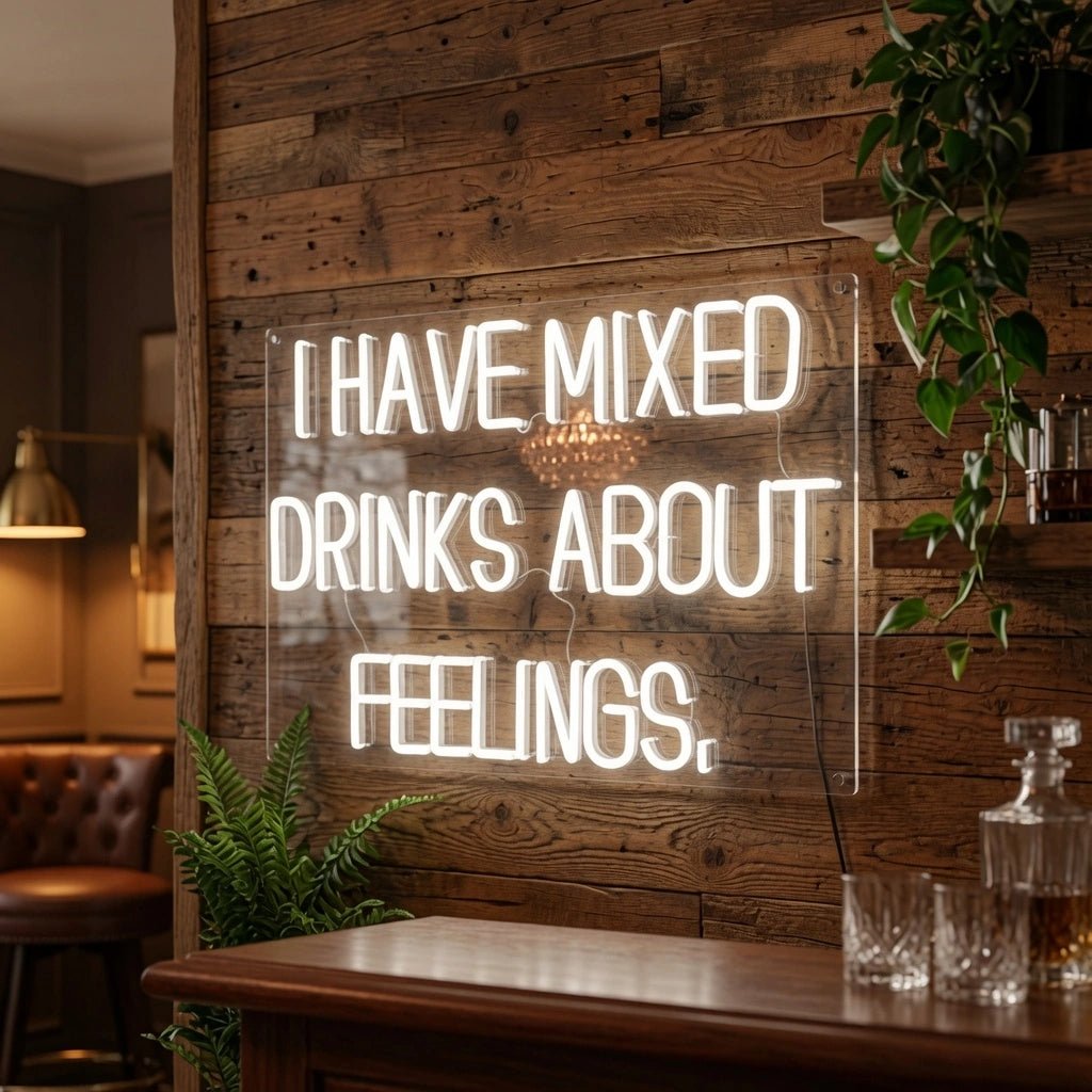 I Have Mixed Drinks About Feelings Wall Decor LED Neon Sign Wall Neon Sign - Shineneon