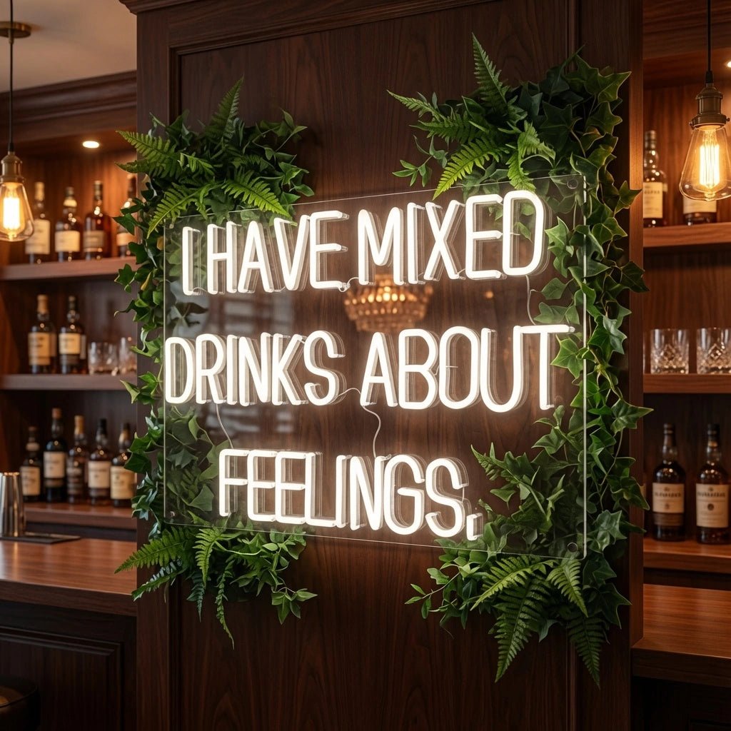 I Have Mixed Drinks About Feelings Wall Decor LED Neon Sign Wall Neon Sign - Shineneon