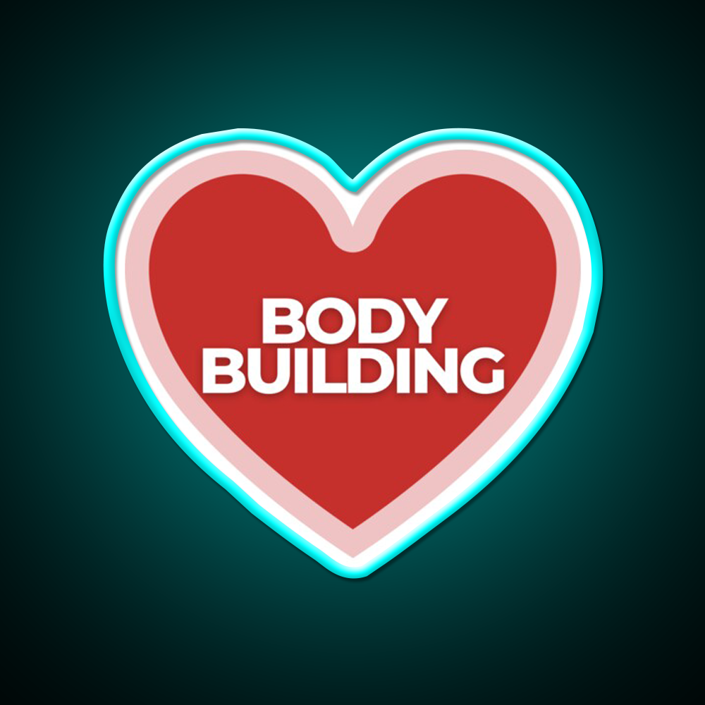I Heart Bodybuilding Gym Fitness Led Neon Sign Rgb Color