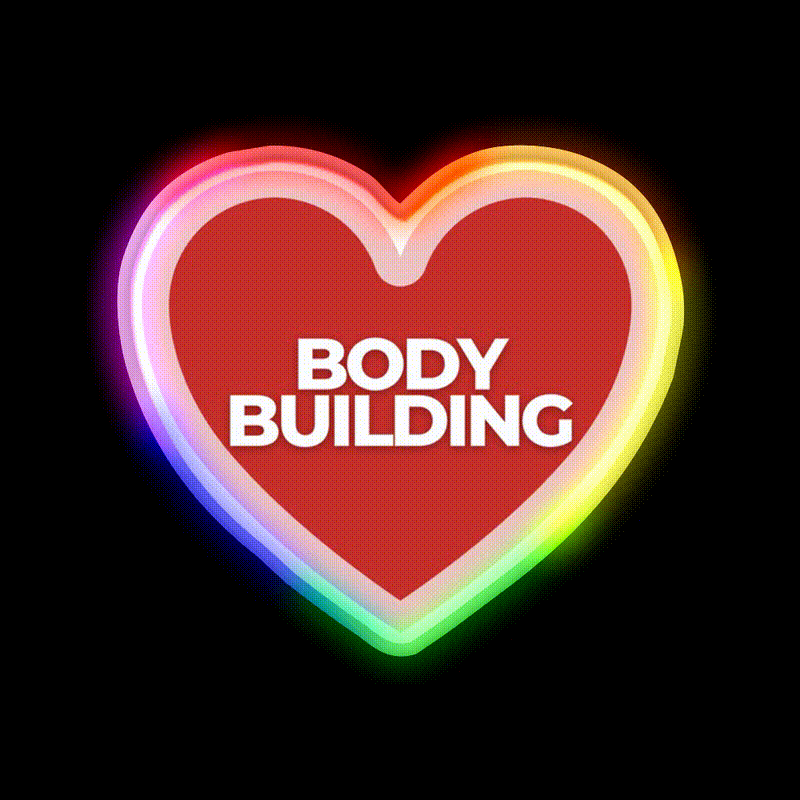 I Heart Bodybuilding Gym Fitness Led Neon Sign Rgb Color