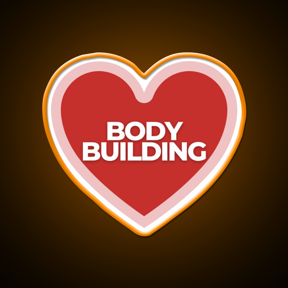 I Heart Bodybuilding Gym Fitness Led Neon Sign Rgb Color