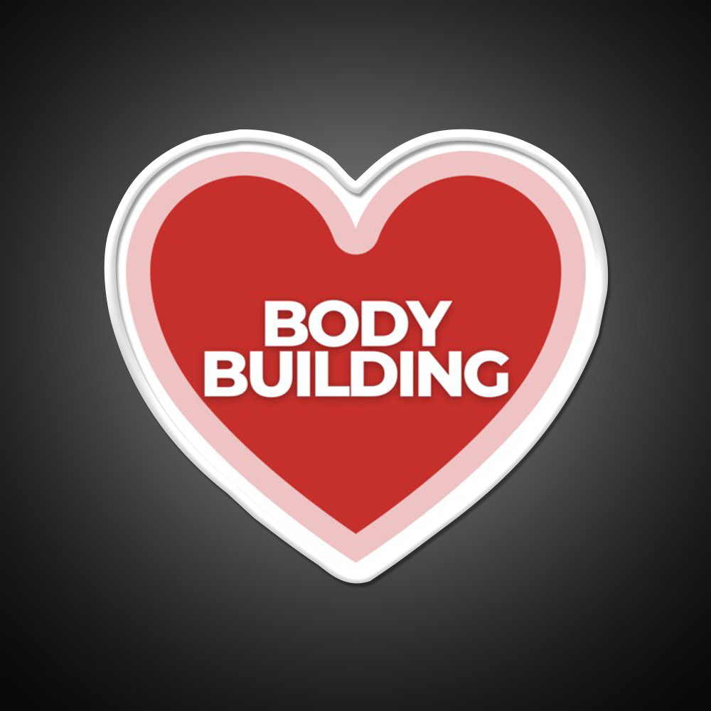 I Heart Bodybuilding Gym Fitness Led Neon Sign Rgb Color