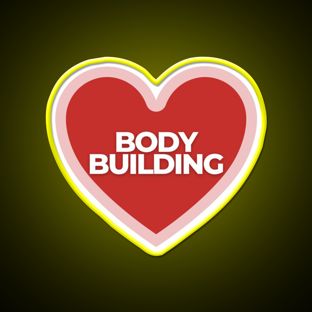 I Heart Bodybuilding Gym Fitness Led Neon Sign Rgb Color