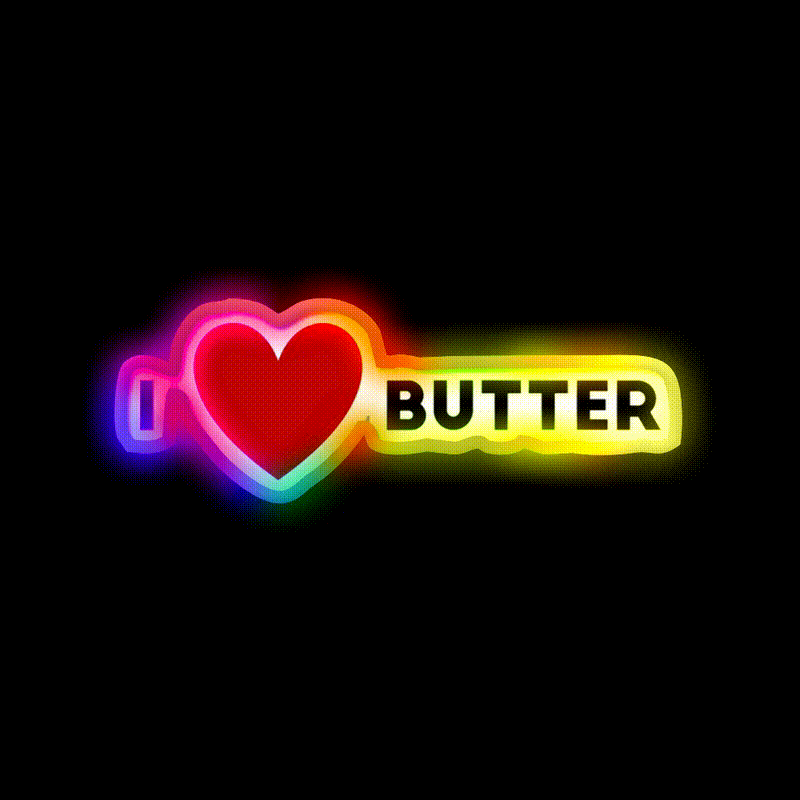 I Heart Butter Fast Food Led Neon Sign For Burger Place Rgb Color - LED neon sign close-up detail