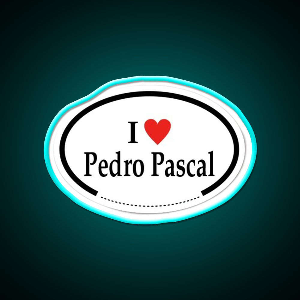 I Heart Pedro Pascal Whiskey Drink Bar Led Neon Sign Rgb Color