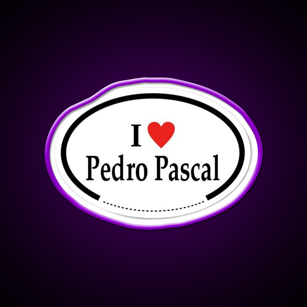 I Heart Pedro Pascal Whiskey Drink Bar Led Neon Sign Rgb Color