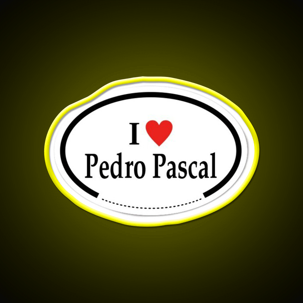 I Heart Pedro Pascal Whiskey Drink Bar Led Neon Sign Rgb Color
