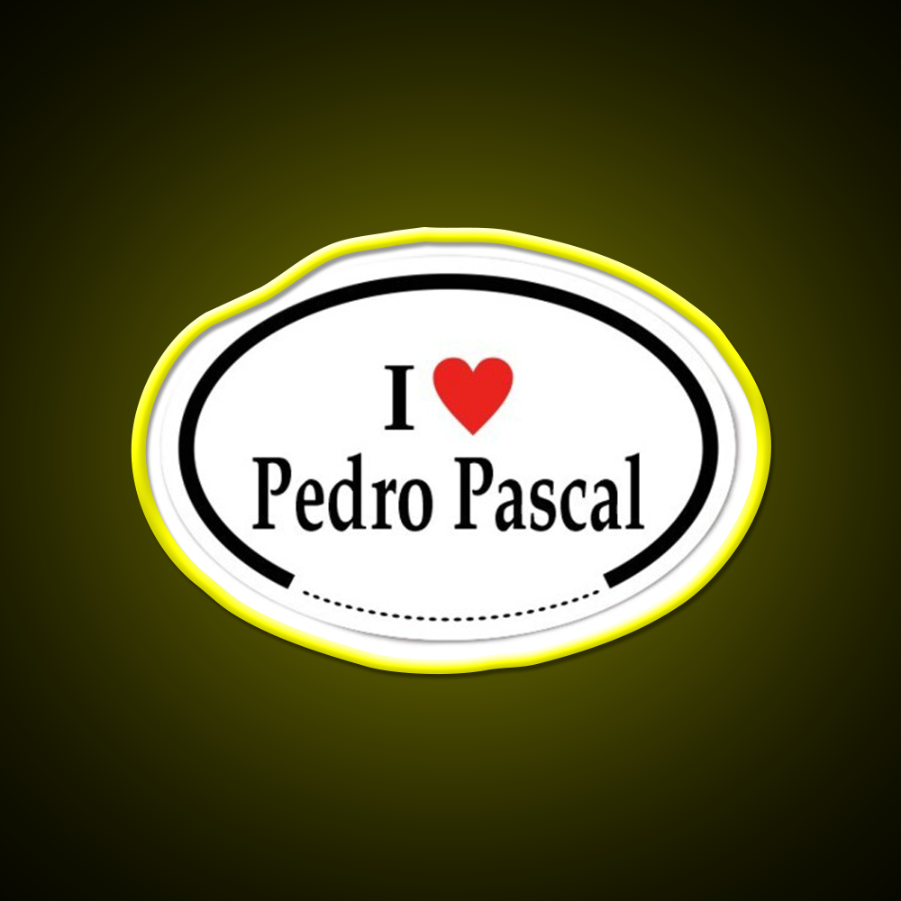 I Heart Pedro Pascal Whiskey Drink Bar Led Neon Sign Rgb Color