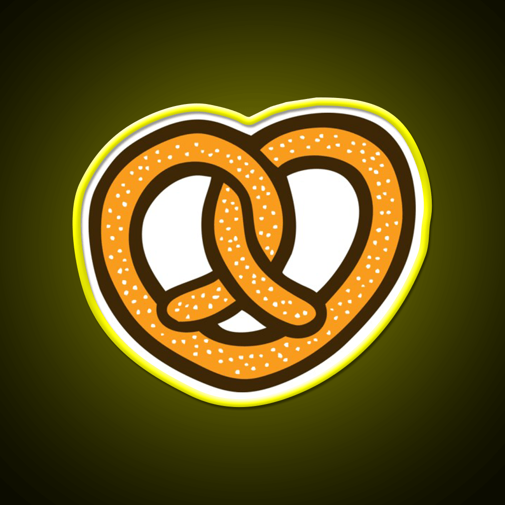 I Heart Pretzels Pattern Snack Food Led Neon Sign Rgb Color - Shineneon