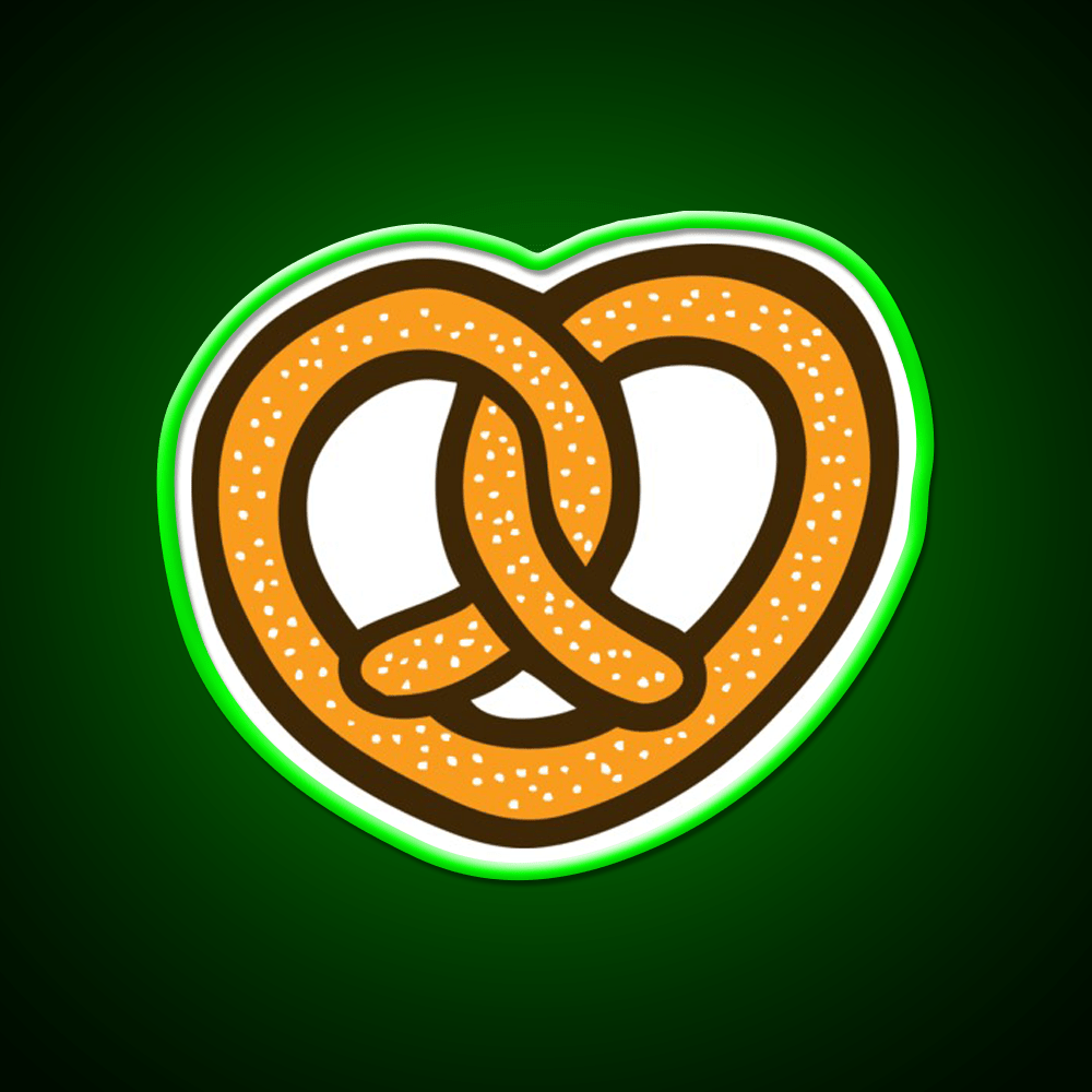 I Heart Pretzels Pattern Snack Food Led Neon Sign Rgb Color - Shineneon