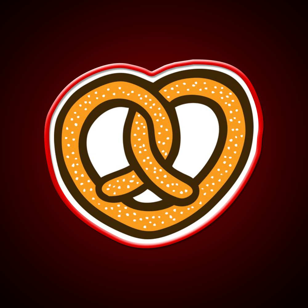 I Heart Pretzels Pattern Snack Food Led Neon Sign Rgb Color - Shineneon
