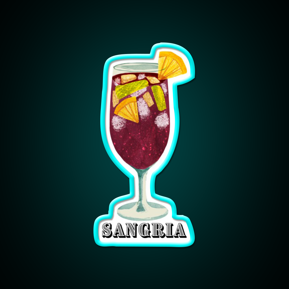 I Just Love Sangria Cocktail Bar Decor Led Neon Sign Rgb Color - Size and dimension reference