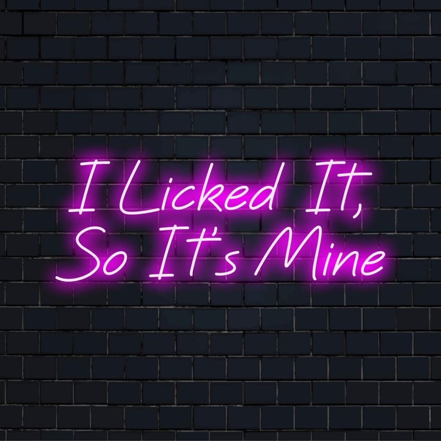 I Licked It So Its Mine Pink-Purple Custom Led Neon Sign For Bar Cafe Home Decor | Shineneon