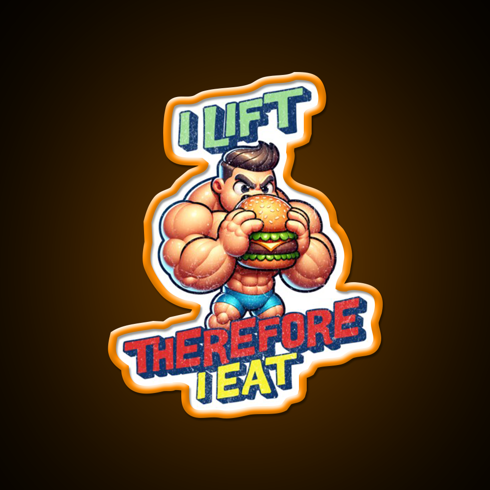 I Lift Therefore I Eat Gym Fitness Led Neon Sign Rgb Color