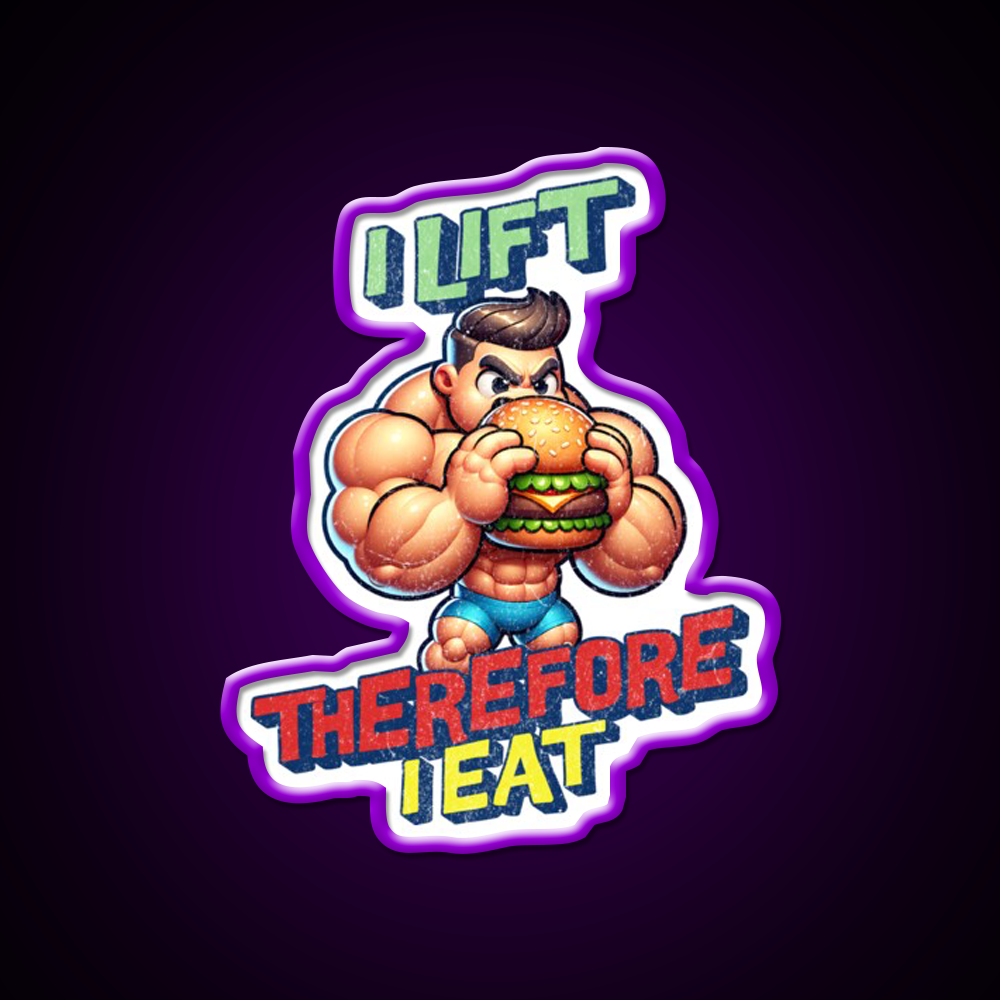 I Lift Therefore I Eat Gym Fitness Led Neon Sign Rgb Color