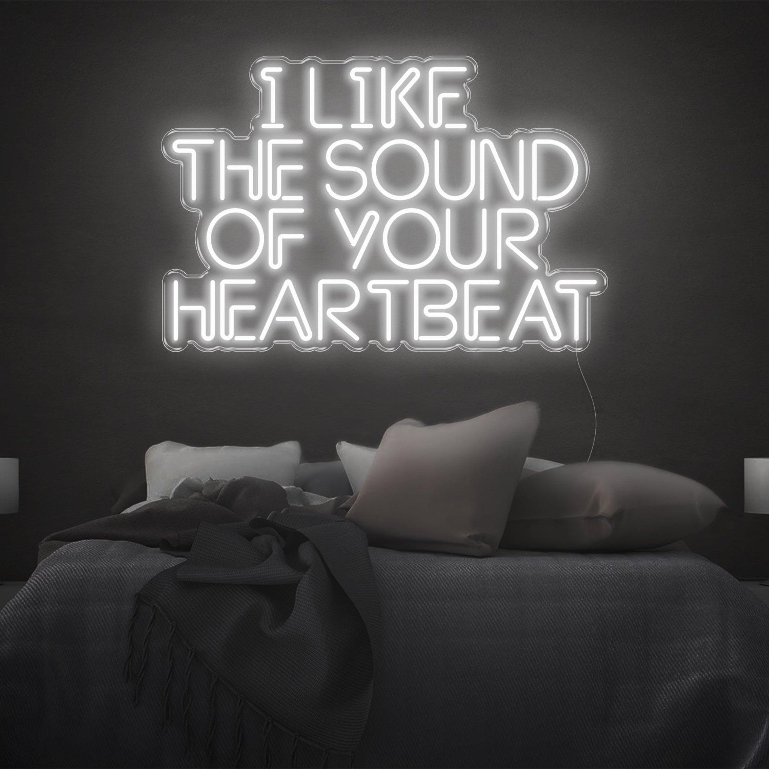 I Like The Sound Of Your Heartbeat Teal Blue Led Neon Sign For Bedroom Decor | Shineneon
