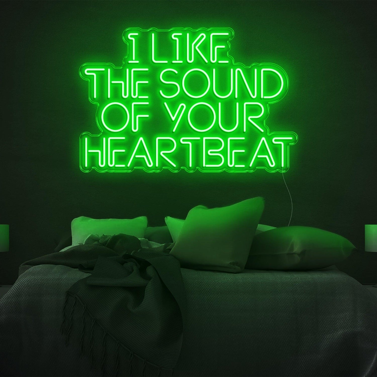 I Like The Sound Of Your Heartbeat Teal Blue Led Neon Sign For Bedroom Decor | Shineneon