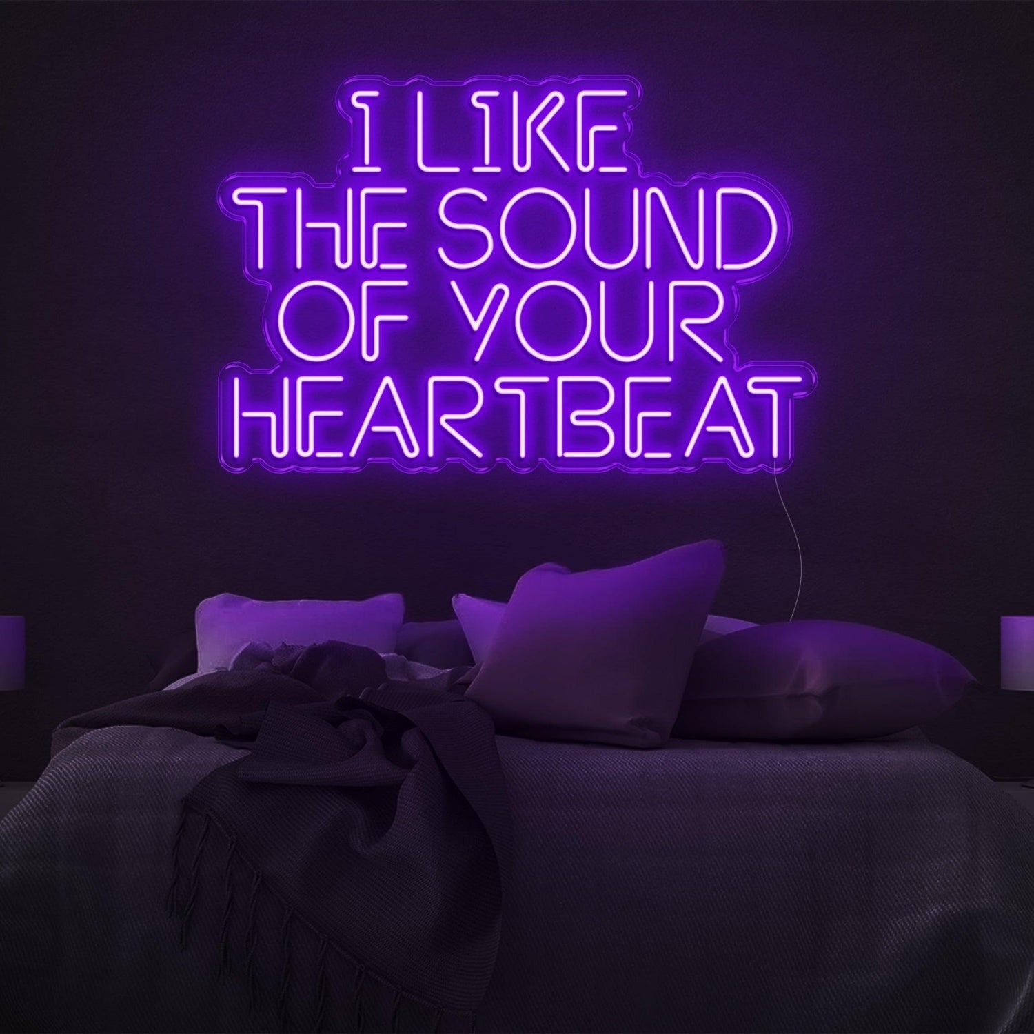I Like The Sound Of Your Heartbeat Teal Blue Led Neon Sign For Bedroom Decor | Shineneon