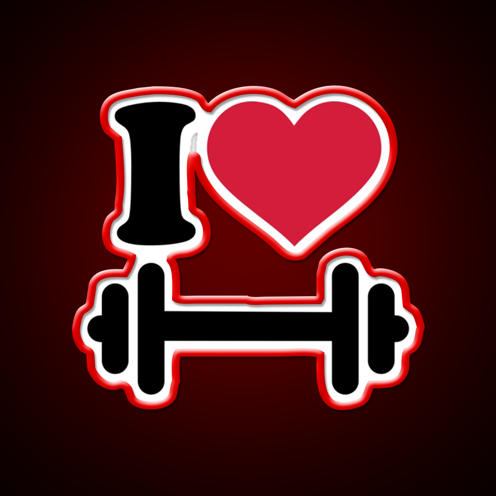 I Love Barbell Dumbbell Gym Fitness Led Neon Sign Rgb Color