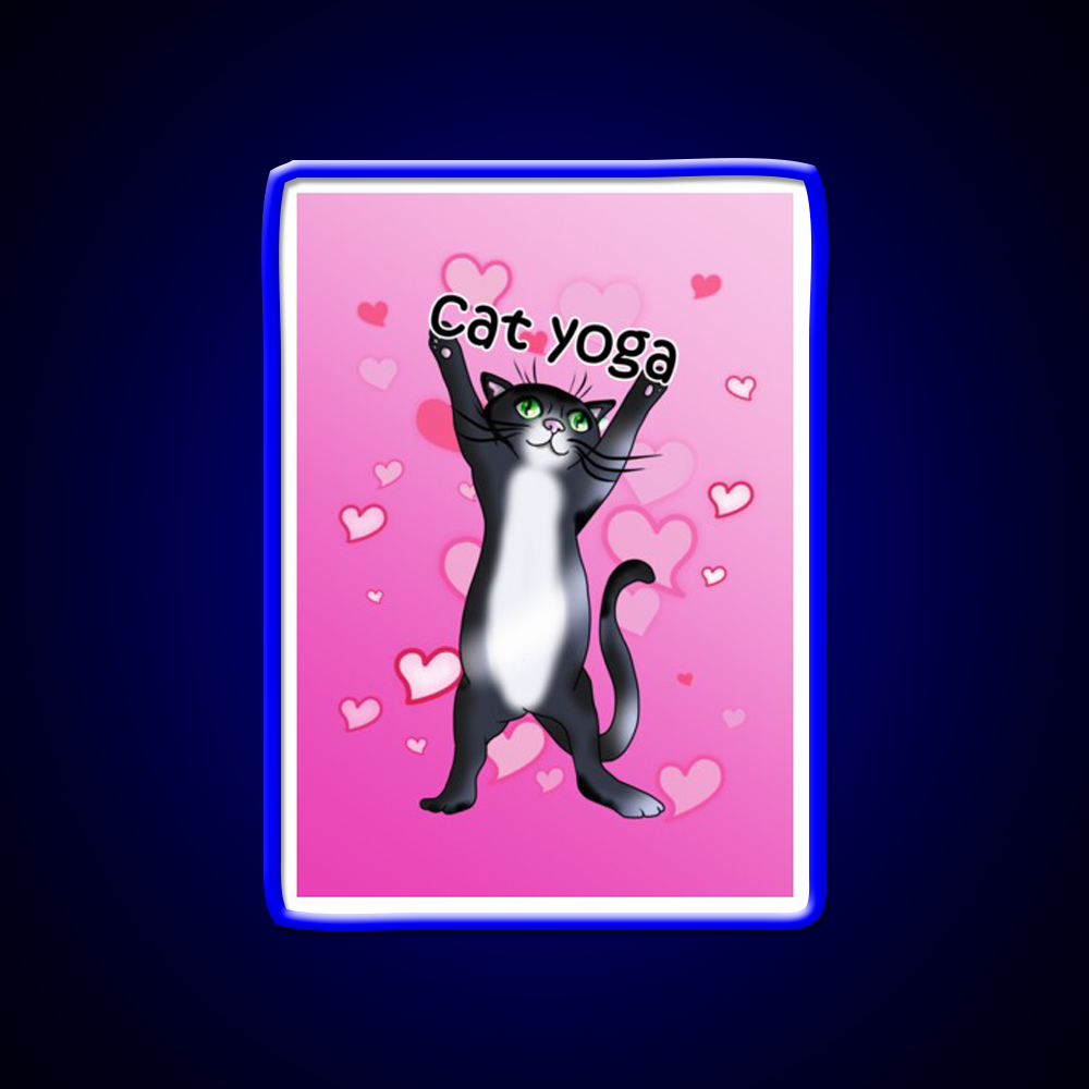 I Love Cat Yoga Led Neon Sign For Wellness Space Rgb Color