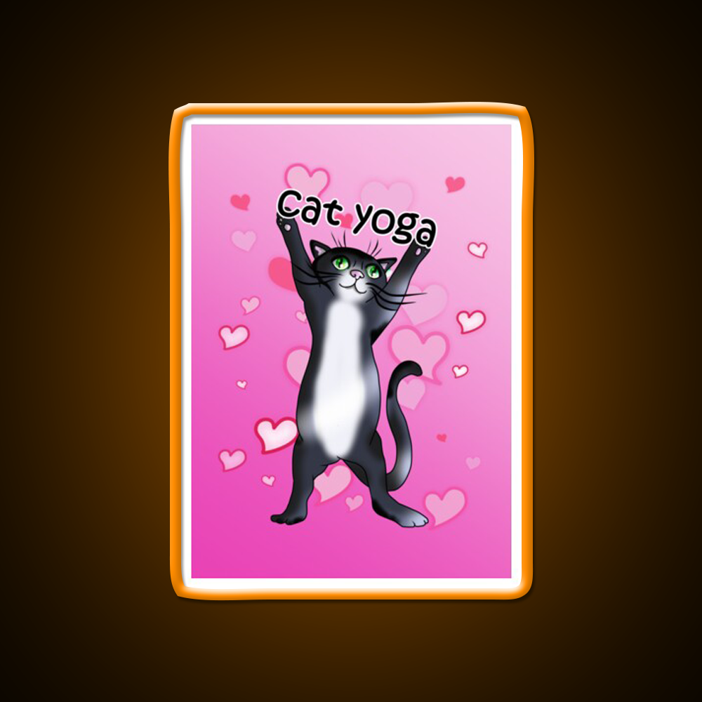 I Love Cat Yoga Led Neon Sign For Wellness Space Rgb Color