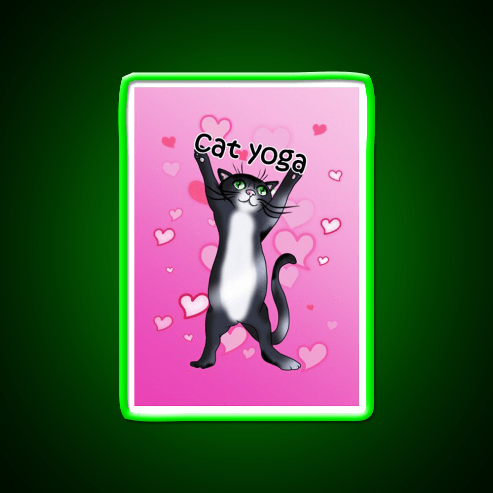 I Love Cat Yoga Led Neon Sign For Wellness Space Rgb Color - Shineneon