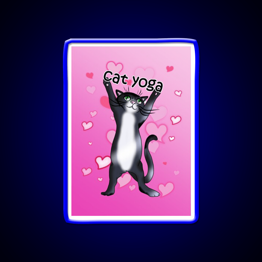 I Love Cat Yoga Led Neon Sign For Wellness Space Rgb Color - Shineneon