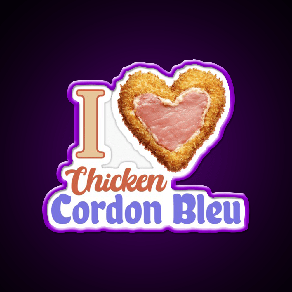 I Love Chicken Cordon Bleu Snack Food Led Neon Sign Rgb Color - Shineneon