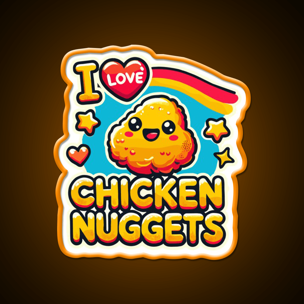 I Love Chicken Nuggets Foodie Snack Food Led Neon Sign Rgb Color - Shineneon