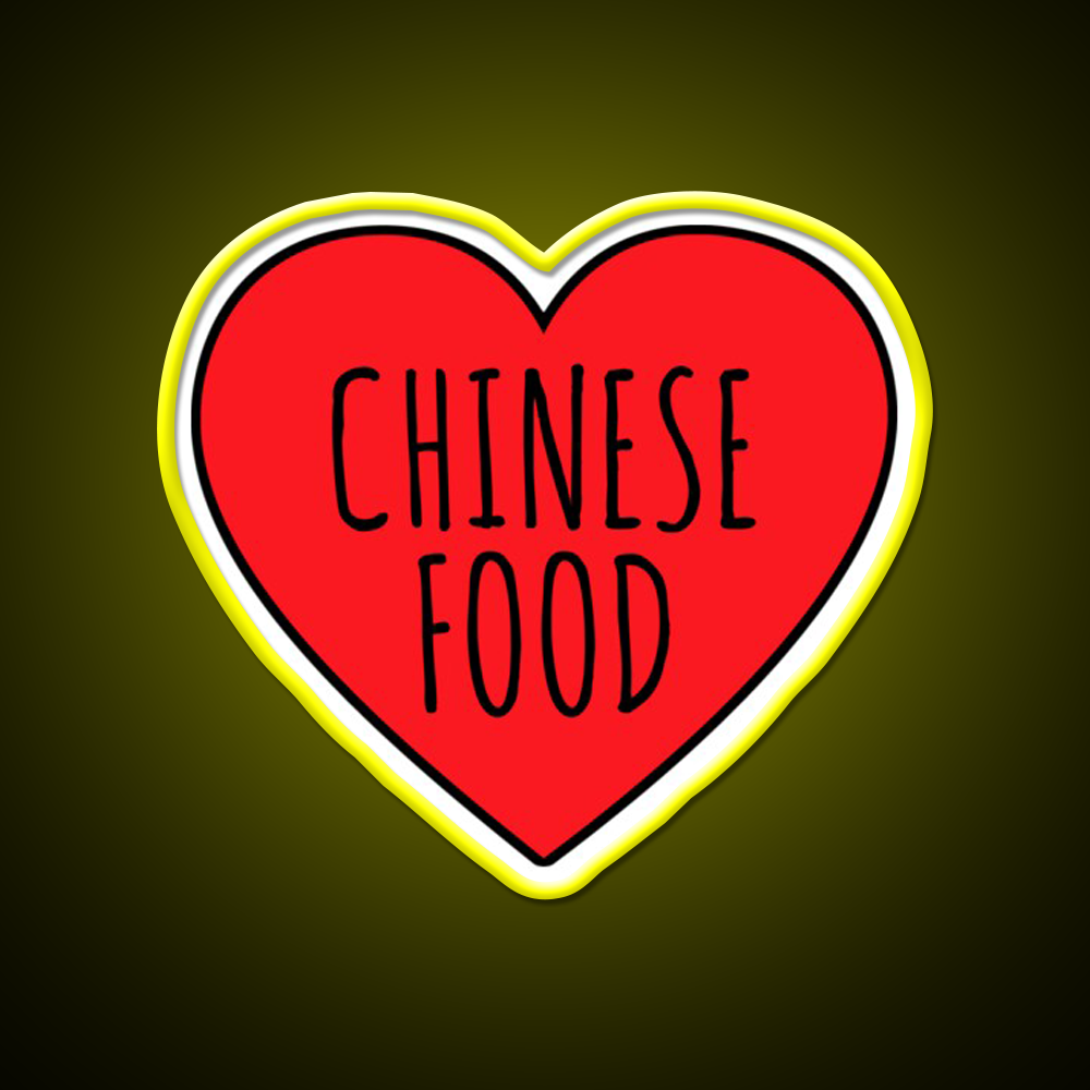 I Love Chinese Food Heart Led Neon Sign Chinese Food Rgb Color
