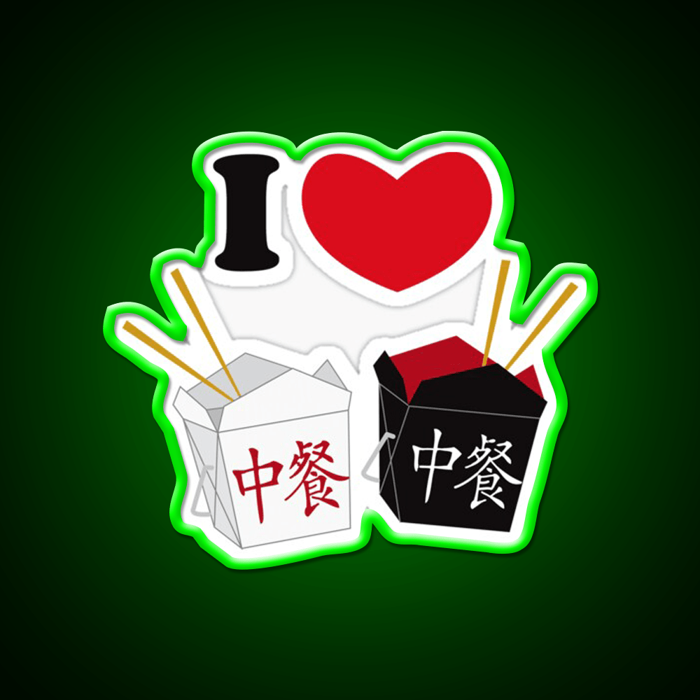 I Love Chinese Food Led Neon Sign Chinese Food Rgb Color - Shineneon