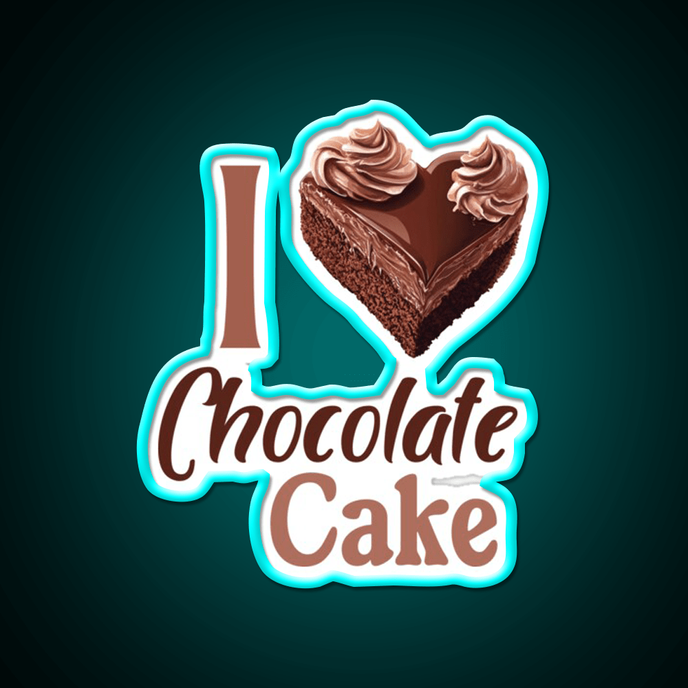 I Love Chocolate Cake Fast Food Led Neon Sign For Burger Place Rgb Color - Shineneon