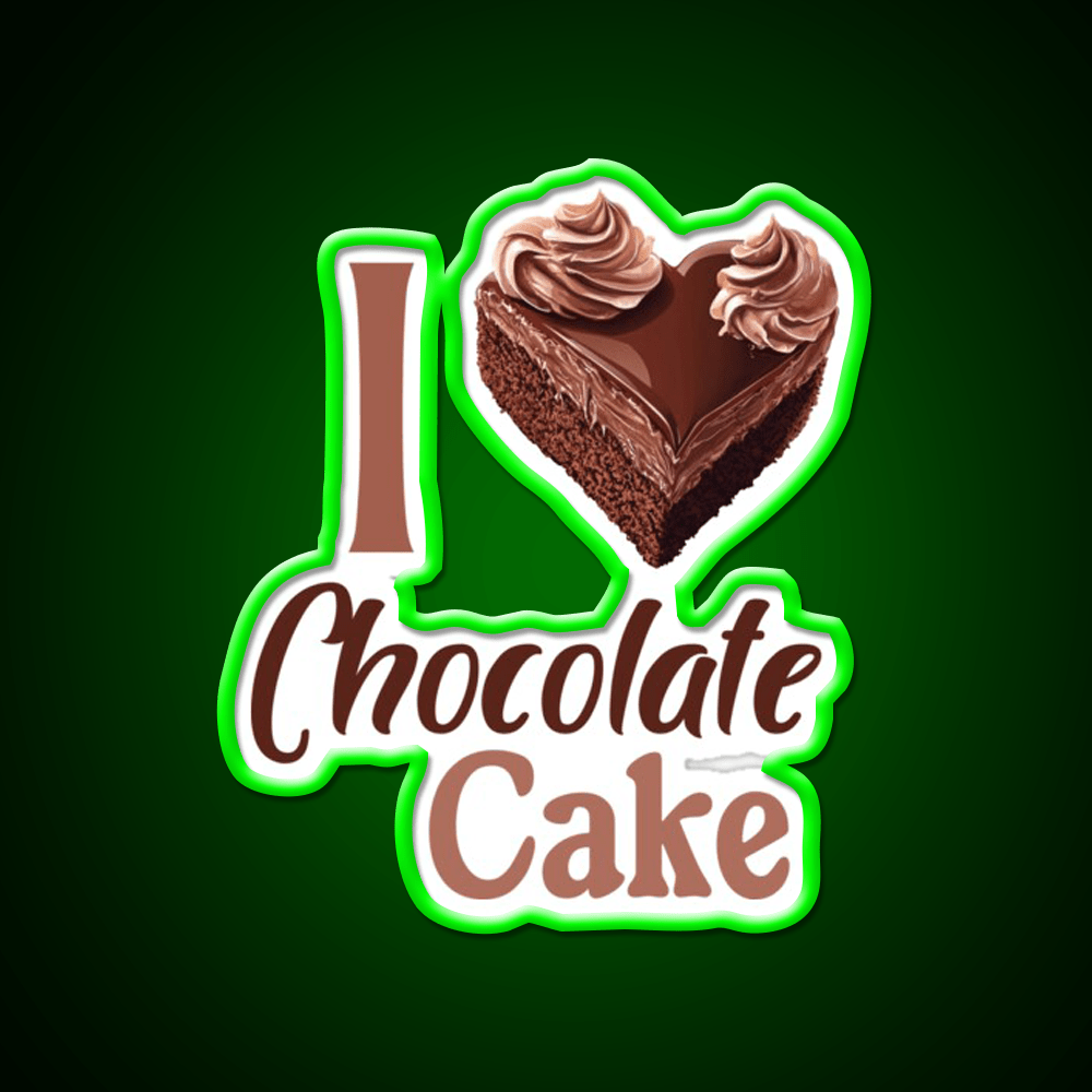 I Love Chocolate Cake Fast Food Led Neon Sign For Burger Place Rgb Color - Shineneon